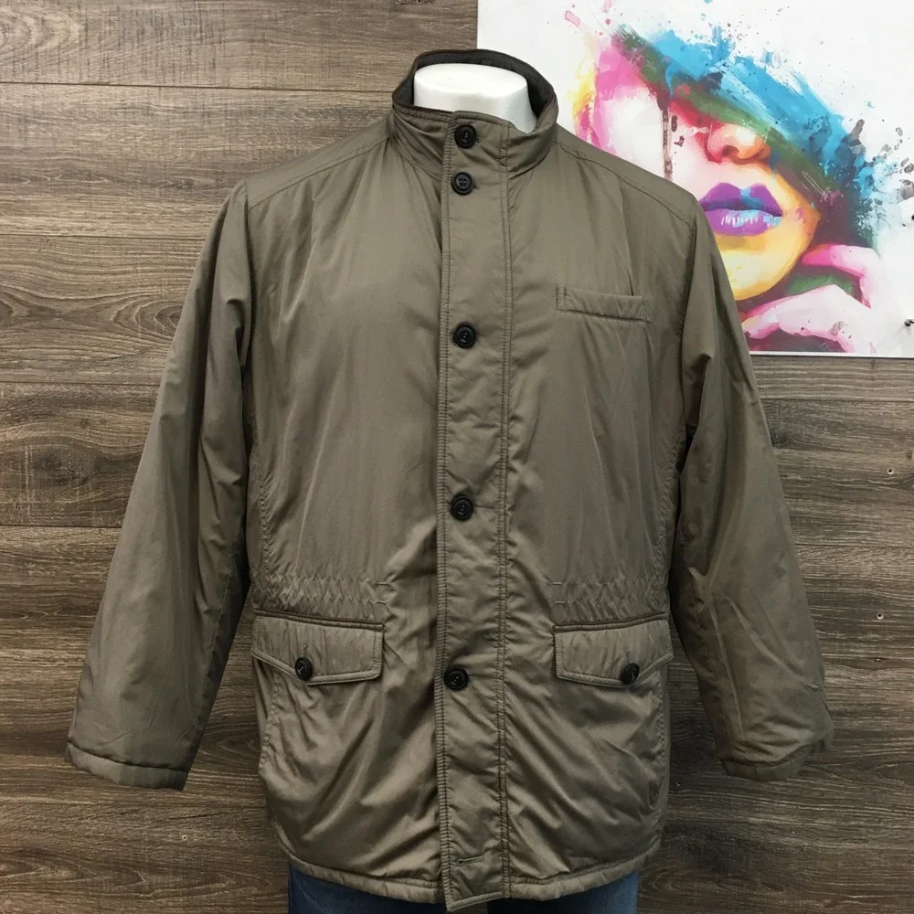 Peter Millar‎ Prato Reversible Coat Jacket Size XXL Brown Gray Full Zip Buttons